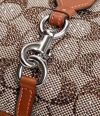COACH The Coach Originals Hamptons 2005 Crystal Signature Jacquard Contrast Trim Hobo Shoulder Bag
