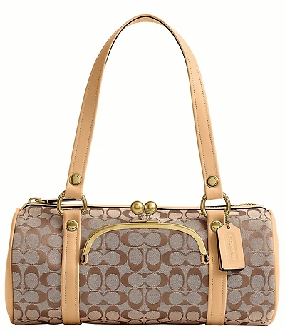 COACH The Coach Originals Signature Jacquard Kisslock Barrel Shoulder Bag