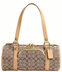COACH The Coach Originals Signature Jacquard Kisslock Barrel Shoulder Bag