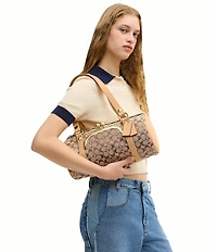 COACH The Coach Originals Signature Jacquard Kisslock Barrel Shoulder Bag
