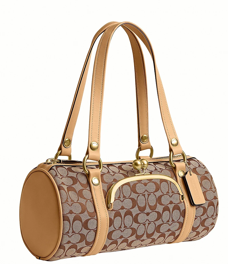 COACH The Coach Originals Signature Jacquard Kisslock Barrel Shoulder Bag