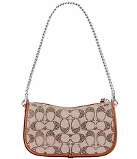 COACH The Coach Originals Swinger 20 In Crystal Signature Jacquard Contrast Trim Shoulder Bag