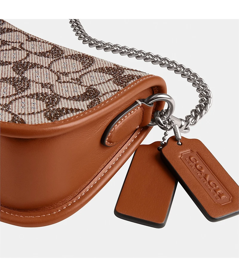 COACH The Coach Originals Swinger 20 In Crystal Signature Jacquard Contrast Trim Shoulder Bag