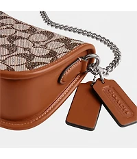 COACH The Coach Originals Swinger 20 In Crystal Signature Jacquard Contrast Trim Shoulder Bag