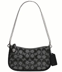 COACH The Coach Originals Swinger Crystal Signature Jacquard Chain Shoulder Bag 20