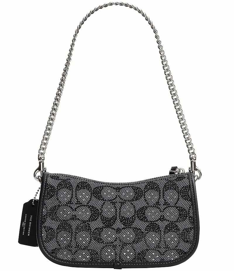 COACH The Coach Originals Swinger Crystal Signature Jacquard Chain Shoulder Bag 20