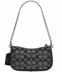 COACH The Coach Originals Swinger Crystal Signature Jacquard Chain Shoulder Bag 20