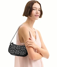 COACH The Coach Originals Swinger Crystal Signature Jacquard Chain Shoulder Bag 20