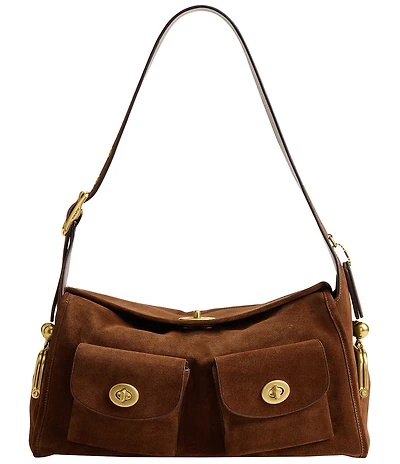 COACH The Coach Originals Turnlock Haversack Suede Shoulder Bag