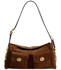 COACH The Coach Originals Turnlock Haversack Suede Shoulder Bag