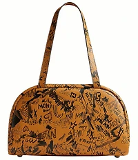 COACH Twin Turn lock Bag With Graffiti Print Satchel Bag