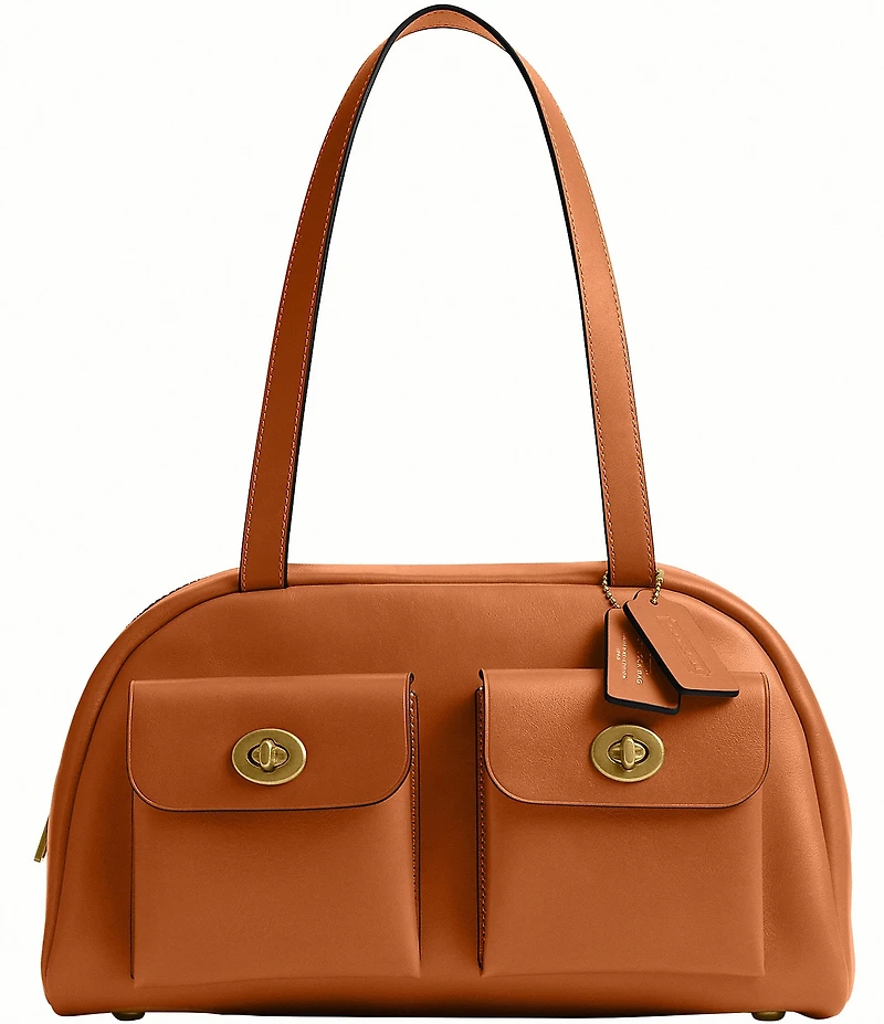 COACH Twin Turn Lock Cargo Pockets Satchel Bag