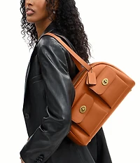 COACH Twin Turn Lock Cargo Pockets Satchel Bag