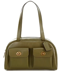COACH Twin Turn Lock Cargo Pockets Satchel Bag