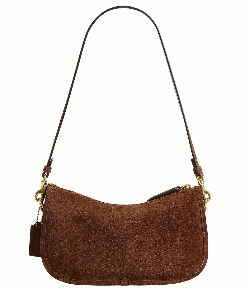 COACH Twin Turnlock Suede Waverly Shoulder Bag