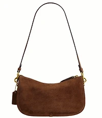 COACH Twin Turnlock Suede Waverly Shoulder Bag
