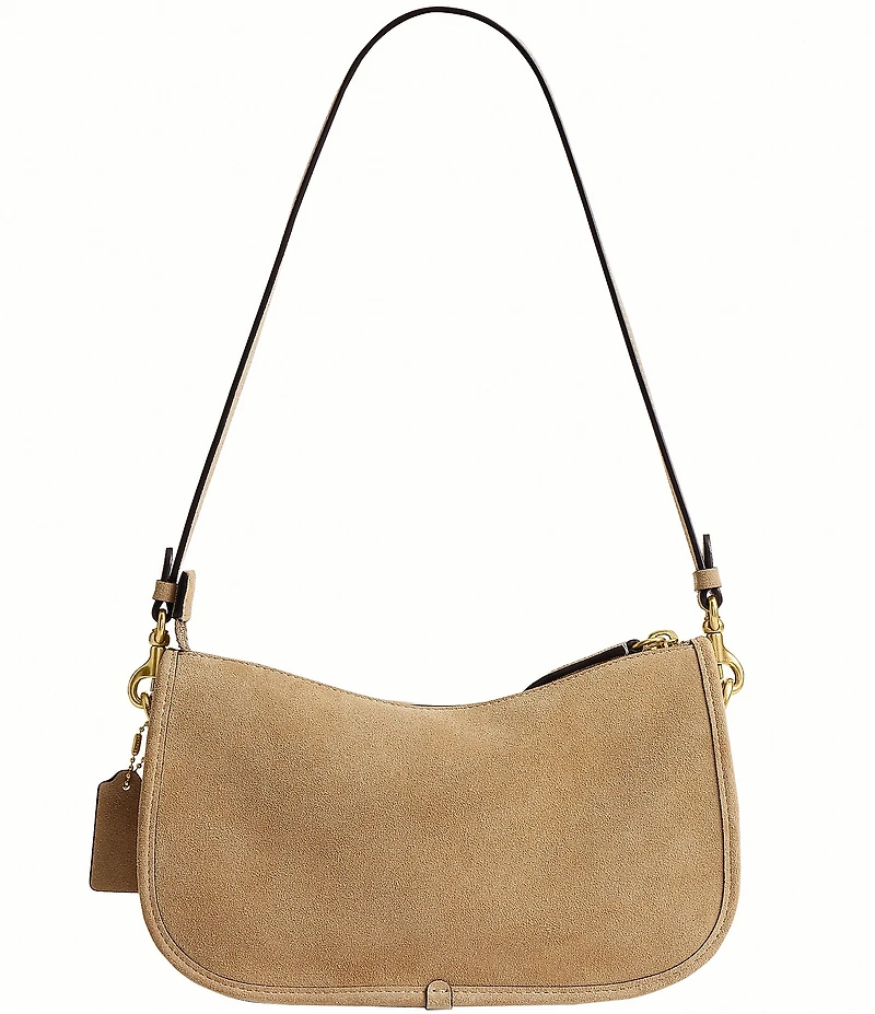 COACH Twin Turnlock Suede Waverly Shoulder Bag