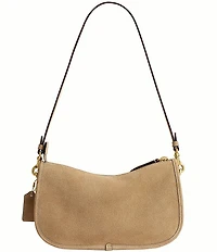 COACH Twin Turnlock Suede Waverly Shoulder Bag
