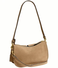 COACH Twin Turnlock Suede Waverly Shoulder Bag