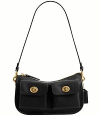 COACH Twin Turnlock Waverly Leather Shoulder Bag