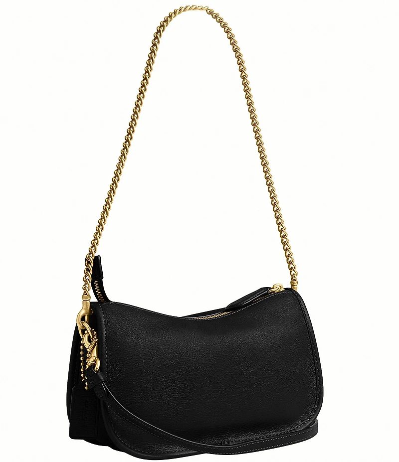 COACH Twin Turnlock Waverly Leather Shoulder Bag