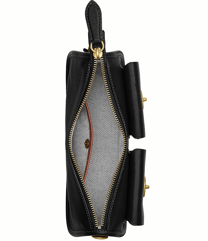 COACH Twin Turnlock Waverly Leather Shoulder Bag