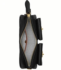 COACH Twin Turnlock Waverly Leather Shoulder Bag