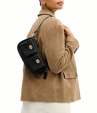 COACH Twin Turnlock Waverly Leather Shoulder Bag