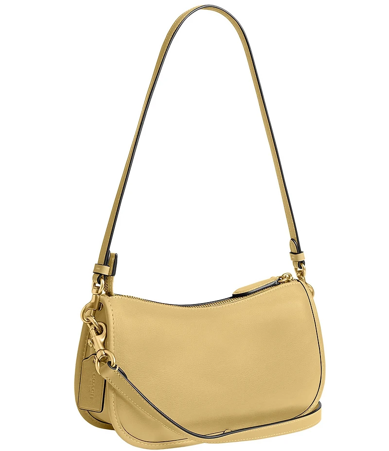 COACH Twin Turnlock Waverly Leather Shoulder Bag