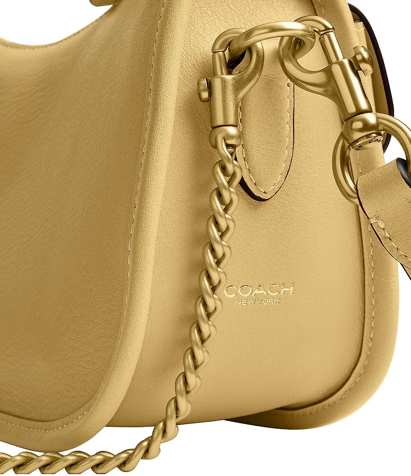 COACH Twin Turnlock Waverly Leather Shoulder Bag