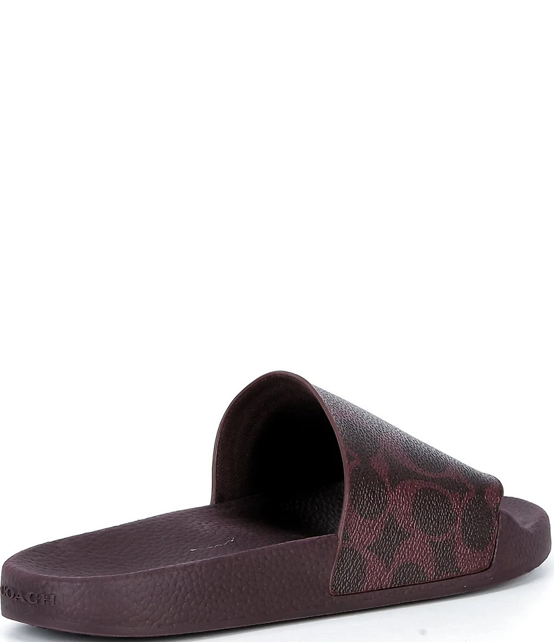 COACH Women's Udele Logo Print Canvas Pool Slide Sandals