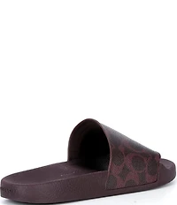 COACH Women's Udele Logo Print Canvas Pool Slide Sandals