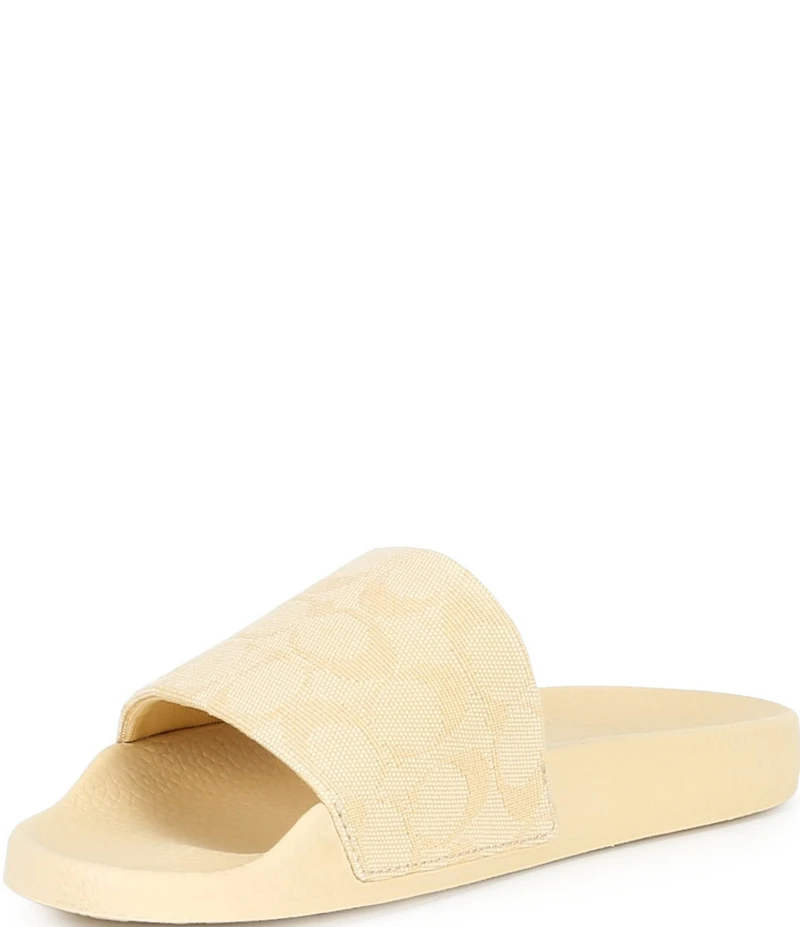 COACH Udele Signature Jacquard Canvas Sport Slides