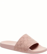 COACH Udele Signature Jacquard Canvas Sport Slides