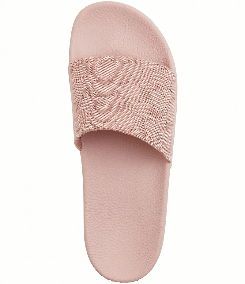 COACH Udele Signature Jacquard Canvas Sport Slides