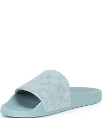 COACH Udele Signature Jacquard Canvas Sport Slides