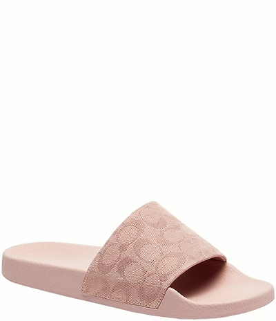 COACH Udele Signature Jacquard Canvas Sport Slides