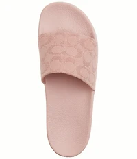 COACH Udele Signature Jacquard Canvas Sport Slides