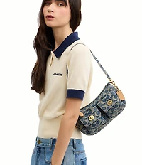 COACH Waverly Loved Denim Twin Turnlock Shoulder Bag