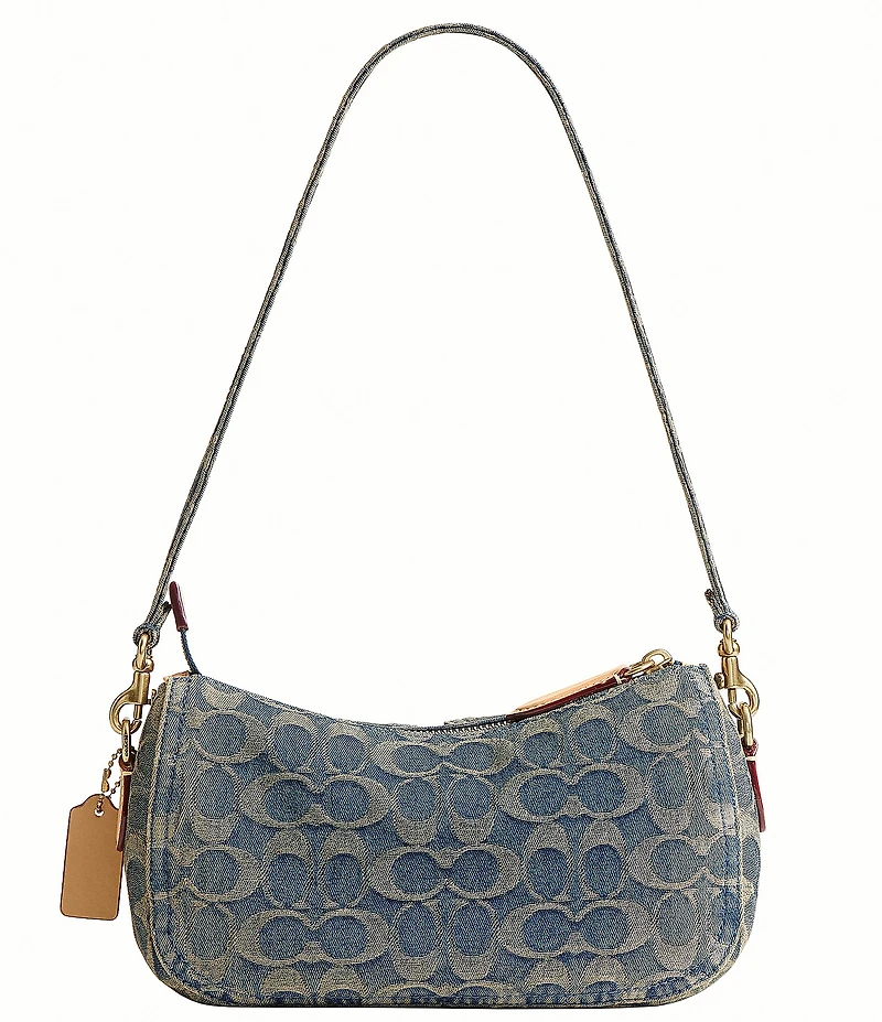 COACH Waverly Loved Denim Twin Turnlock Shoulder Bag