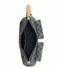 COACH Waverly Loved Denim Twin Turnlock Shoulder Bag