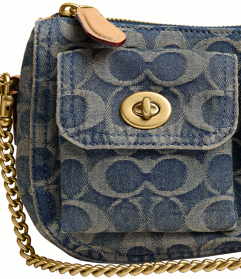 COACH Waverly Loved Denim Twin Turnlock Shoulder Bag