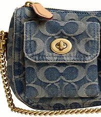 COACH Waverly Loved Denim Twin Turnlock Shoulder Bag