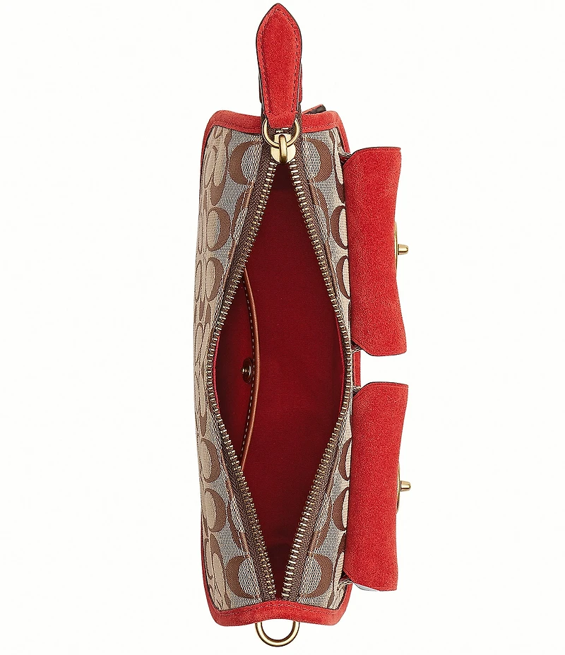 COACH Waverly Signature Jacquard Twin Turn Lock Shoulder Bag