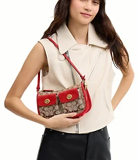 COACH Waverly Signature Jacquard Twin Turn Lock Shoulder Bag