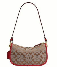 COACH Waverly Signature Jacquard Twin Turn Lock Shoulder Bag