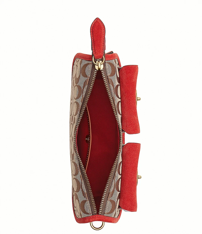 COACH Waverly Signature Jacquard Twin Turn Lock Shoulder Bag