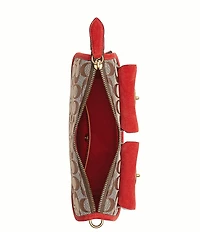 COACH Waverly Signature Jacquard Twin Turn Lock Shoulder Bag