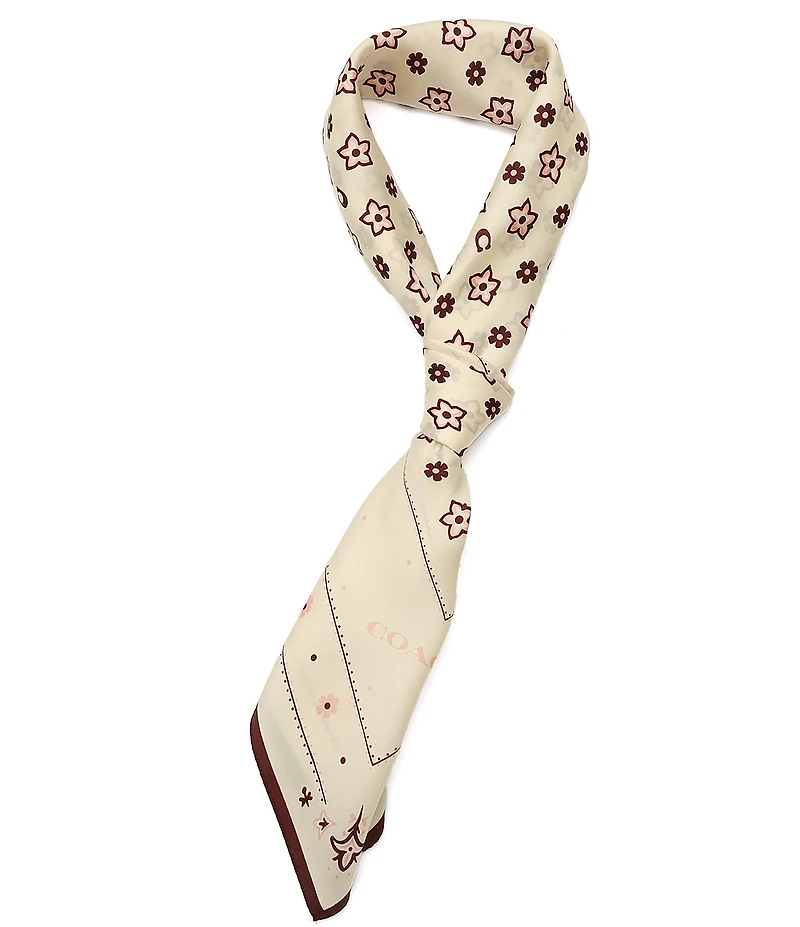 COACH Western Floral Print Square Scarf
