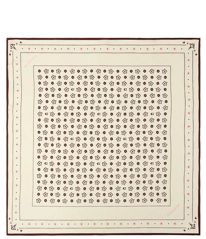 COACH Western Floral Print Square Scarf